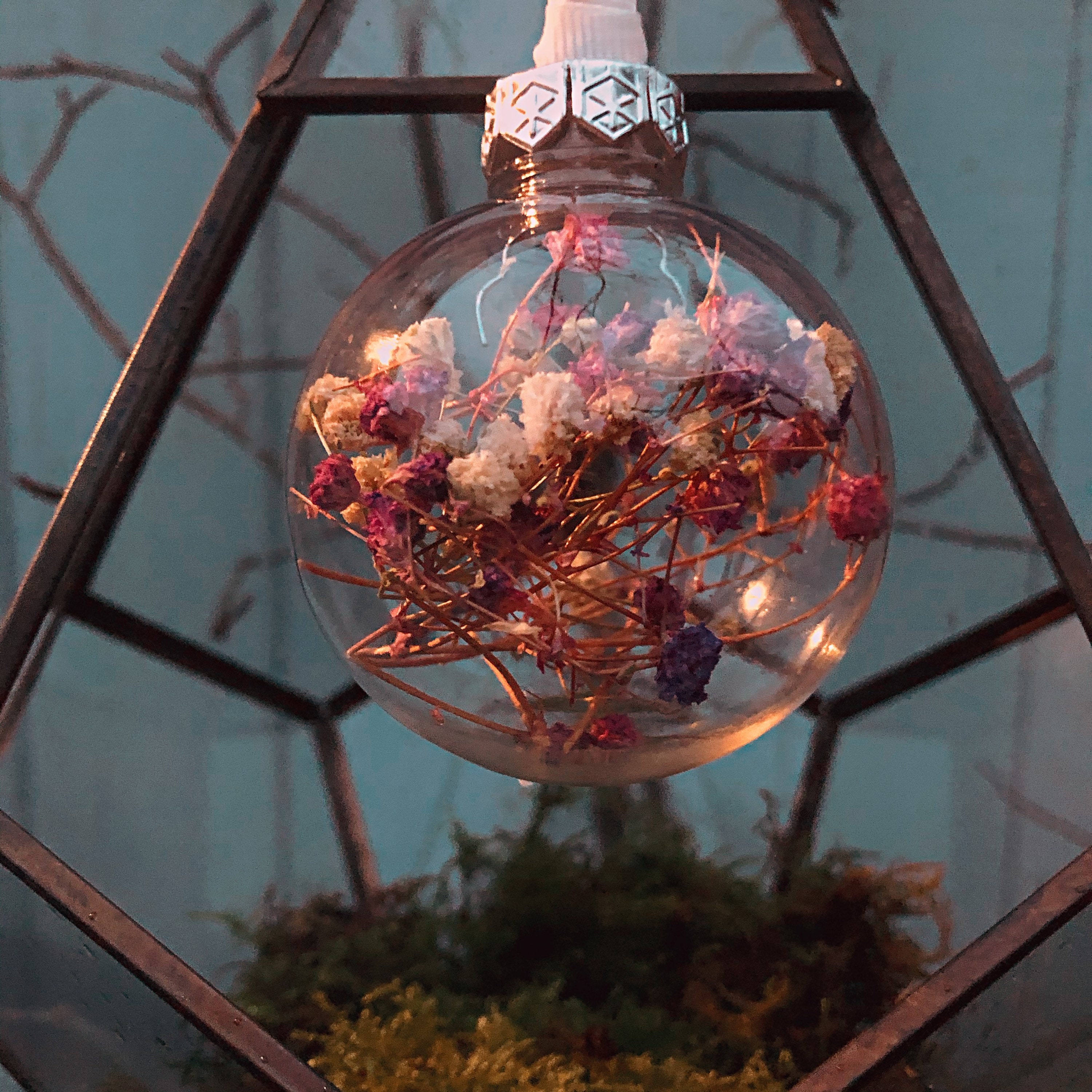 Nature themed baubles/dried flower encased ornaments Etsy