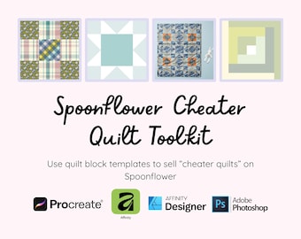 Spoonflower Cheater Quilt Toolkit – 14 Templates, eBook (Digital Download)