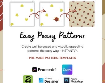 Procreate and Affinity Repeat Pattern Templates, Seamless Design eBook (Digital Download)