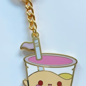 Boba keychain RUN4BOBA 2023 character. Metallic and Embroidered