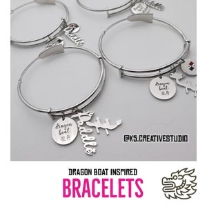 Dragon Boat Inspired jewelry * paddle Sterling Silver 925 (earrings, necklace, bangle)