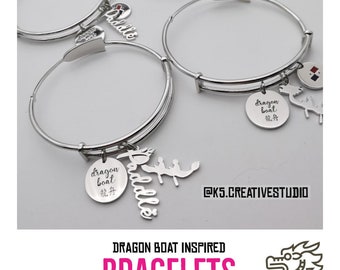 Dragon Boat Inspired jewelry * paddle Sterling Silver 925 (earrings, necklace, bangle)
