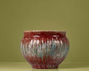 Indoor cermaic plant pot, Sarreguemines earthenware, early 20th century