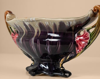 Vaso per granite, vaso da fiori in ceramica, periodo art nouveau, 1920 circa, provenienza Francia.