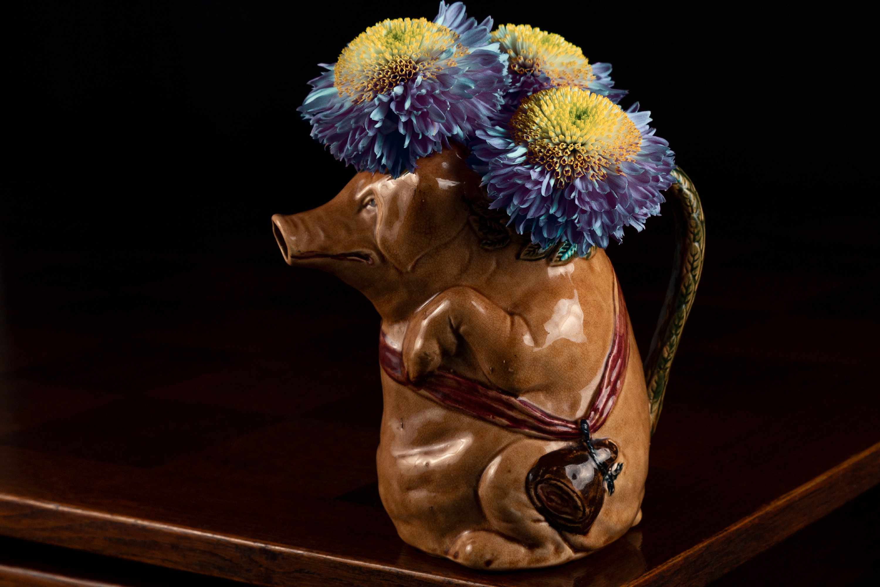 Pichet Du Cochon en Céramique de Couleurs Début Xxe