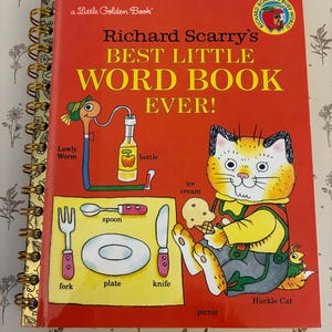 Little Golden Book Teacher Planner-wire bound-upcycled