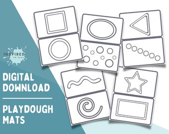Playdough Mats  *Instant Digital Download* Printable Activity, Shapes