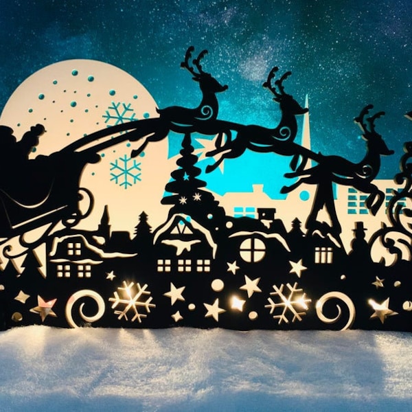 Christmas Mantel Decor, Christmas Village Decoration, Wood Mantel Sign, Personalized Christmas Gift
