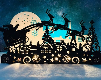 Christmas Mantel Decor, Christmas Village Decoration, Wood Mantel Sign, Personalized Christmas Gift