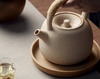 Pottery teapot - creamy white colour, handmade tea maker, charming teapot, unique design, lovely teapot, tea lovers choice, craftsmanship