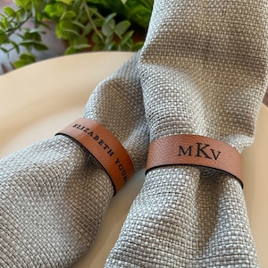 Personalisierte Tischkarte Vintage Leder Serviettenring Hochzeit Hochzeitsdeko rustikale Tischdekoration modernes Gastgeschenk