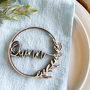Custom Place card Wedding name card wood Name place setting wedding favor rustic wedding decor boho laser cut name place card boho name tag image 8