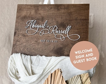 Wedding welcome sign wedding Decor Rustic Wedding Sign Rustic Guest Book Alternative Wood Wedding Sign Unique Guest Book Wedding Sign