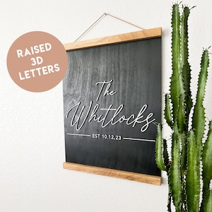 Custom Last name sign family name sign framed name sign framed wood sign for wedding date sign wedding gift established sign framed monogram