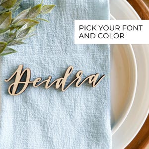 Personalized Wedding Name Tag Wedding Place Card Birthday Laser Cut Name Wooden Table Decor Custom Name Plate guest wedding reception decor