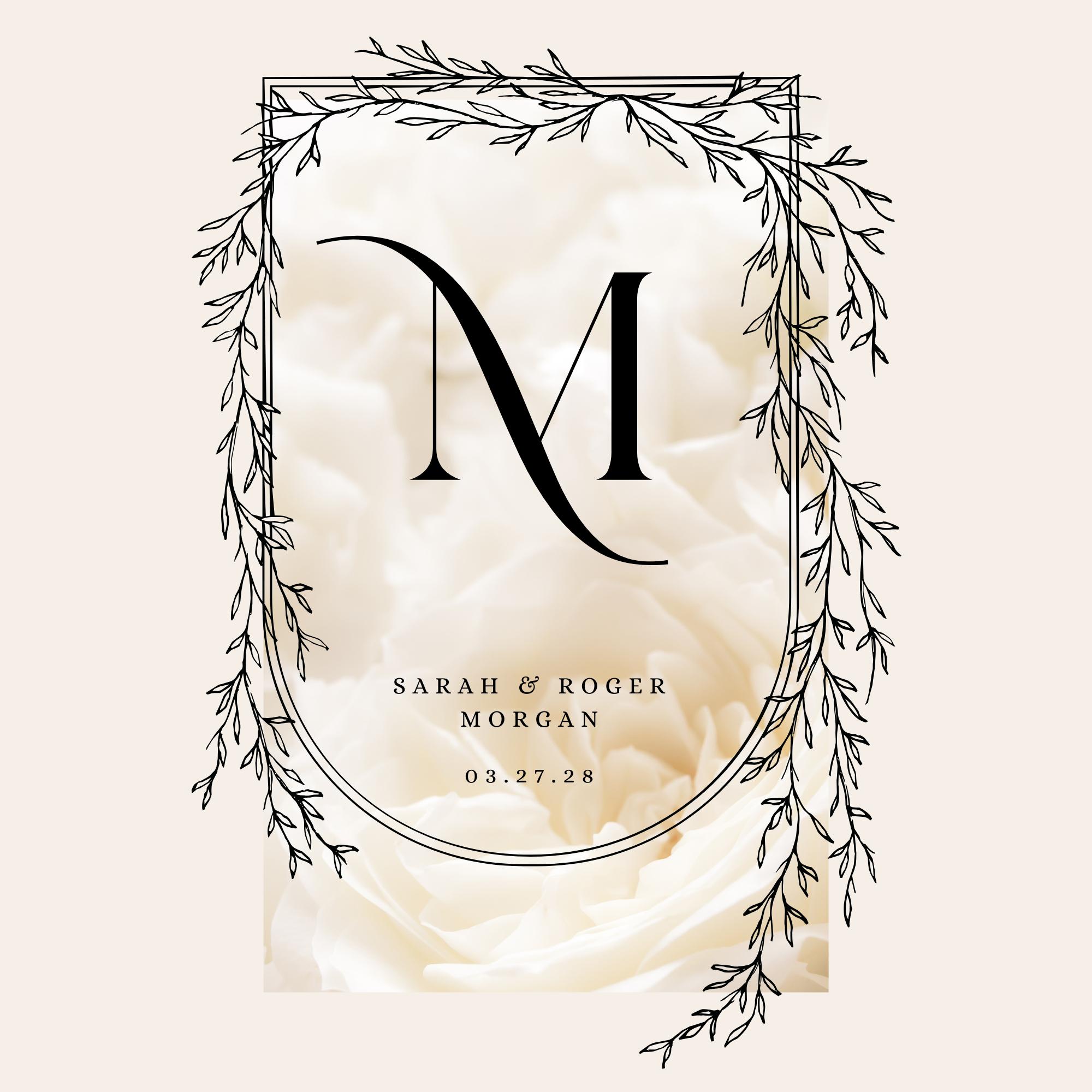 Personalized Wedding Monogram Logo for Wedding Logo Design Floral Logo ...