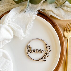 Custom Place card Wedding name card wood Name place setting wedding favor rustic wedding decor boho laser cut name place card boho name tag image 5