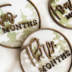 Monthly Milestone Disc Baby Photo Prop Hello World Sign Custom Baby ...