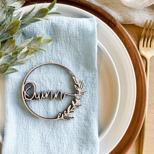 Custom Place card Wedding name card wood Name place setting wedding favor rustic wedding decor boho laser cut name place card boho name tag image 2