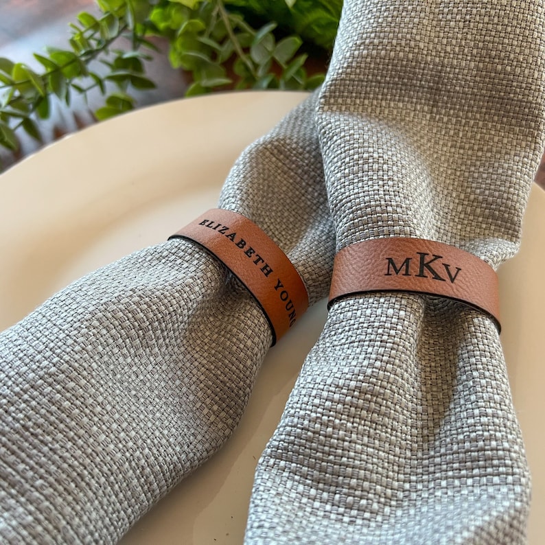 Vegan Leather napkin rings