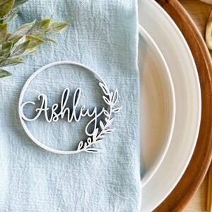 Custom Place card Wedding name card wood Name place setting wedding favor rustic wedding decor boho laser cut name place card boho name tag image 6
