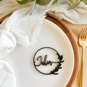 Custom Place card Wedding name card wood Name place setting wedding favor rustic wedding decor boho laser cut name place card boho name tag image 3