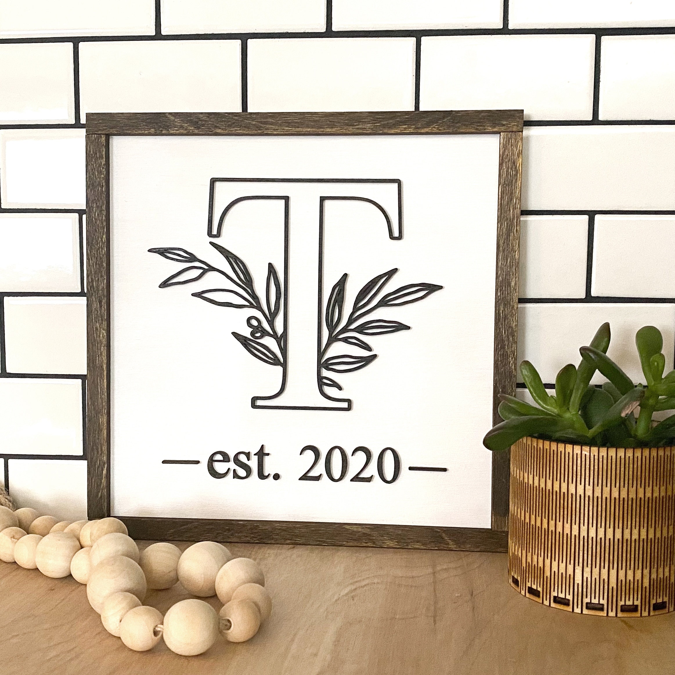 Alphabet Letter Wood Sign Personalized Wooden Sign Monogram | Etsy
