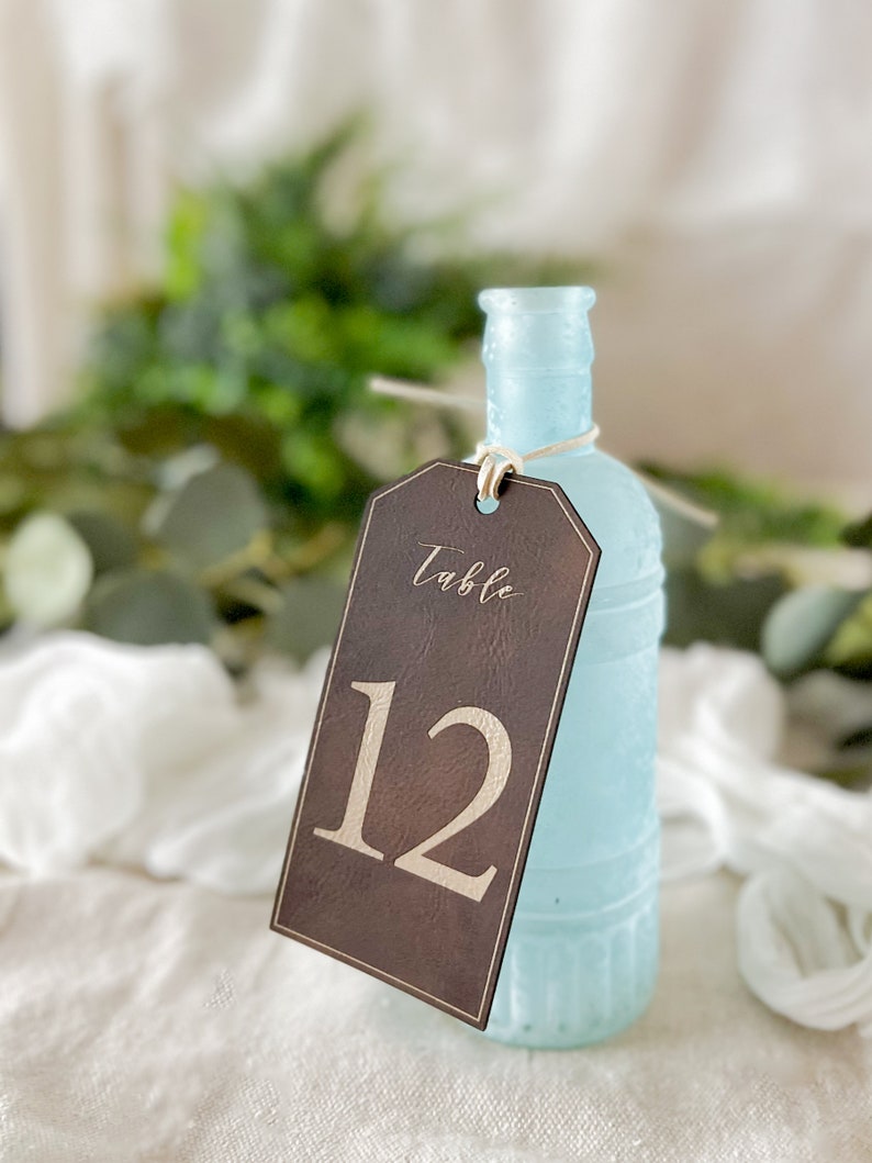 vegan leather table numbers