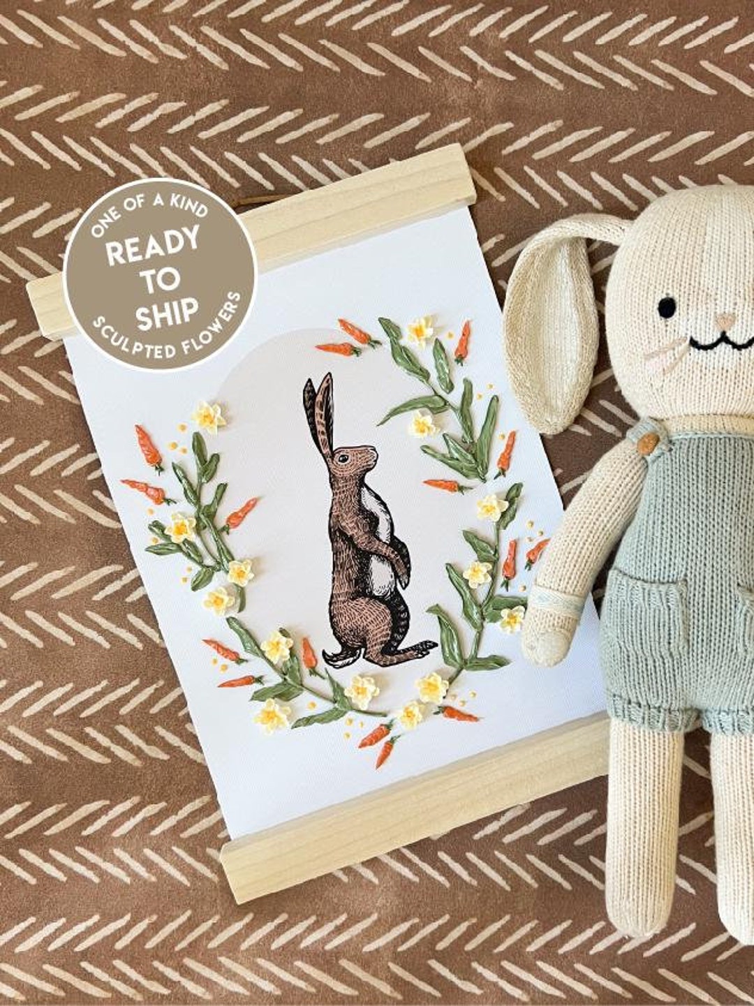 Rabbit Painting Original Art Rabbit Painting Nursery Decor Handmade ...