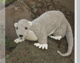 Animal Toy Knitting Pattern - Cute Weasel Patons Wool Blend DK Instant Digital Download