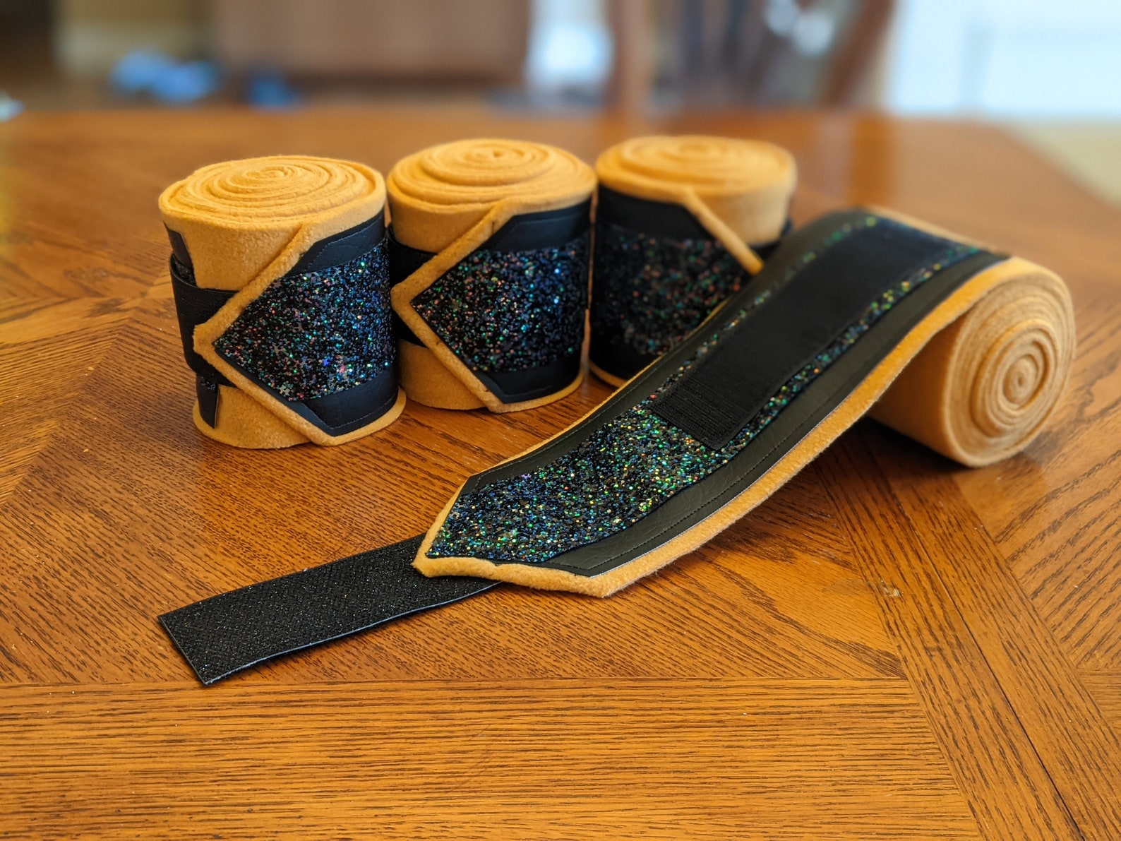 Harvest Gold Black Sparkle Horse Polo Wraps Dramatic and Etsy