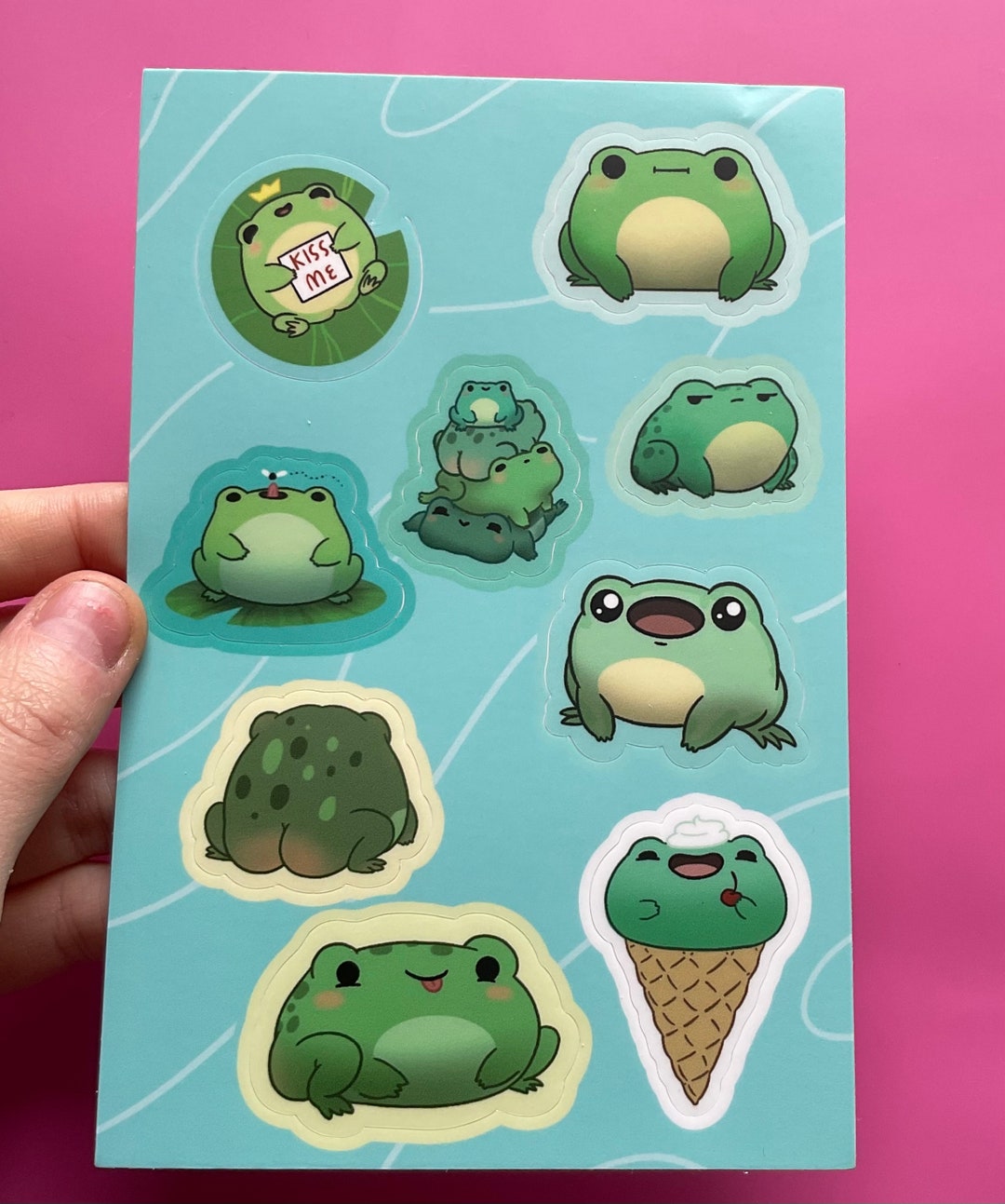 Vinyl Frog Sticker Sheet Frog Butts Cute Chibi Funny Waterproof Water