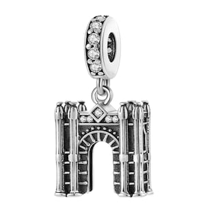 925 Silber Charm Arc de Triomphe, Pariser Gebäude, Denkmal für europäische Armbänder, Reisesouvenir, Geschenk für Reisende, Abzeichen