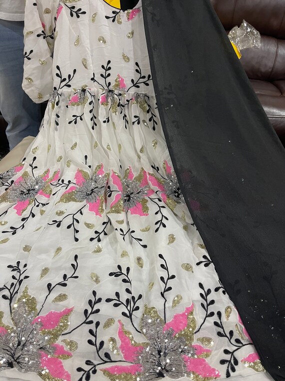 Punjabi suit ready to wear designer Georgette shirt with bottom of your choice