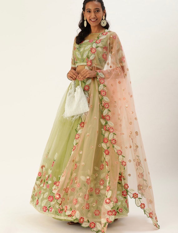 Sabyasachi wedding bride bridesmaids lehenga /mehendi Silk Party Wear Lehenga Choli With Dupatta /gagra choli