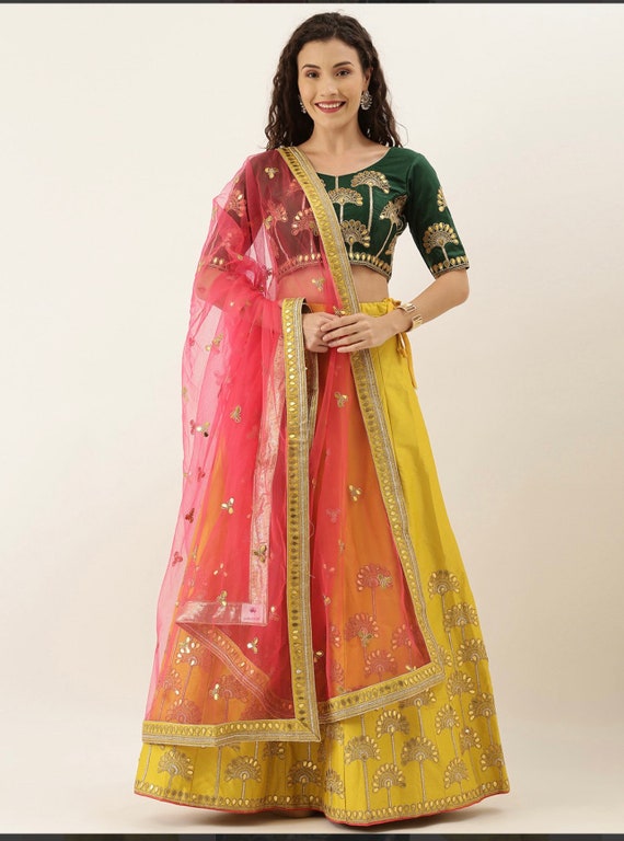 Sabyasachi Yellow mehendi lehenga choli for women lehenga choli- Mehendi oufit-designer-Dholki-navratri-indianwear traditional chaniya choli