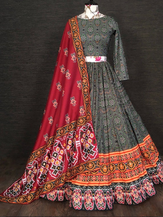 Satin silk traditional Indianwear wedding lehenga choli for girls.