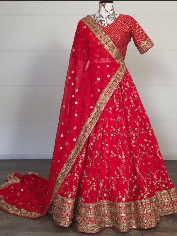 Sabyasachi inspired Red wedding bridal lehanga choli/lahenga
