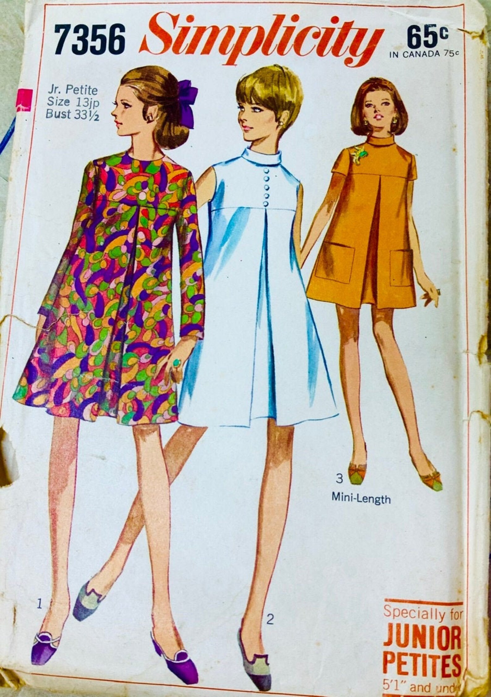 Vintage Simplicity Dress 7356 Sewing Pattern Etsy