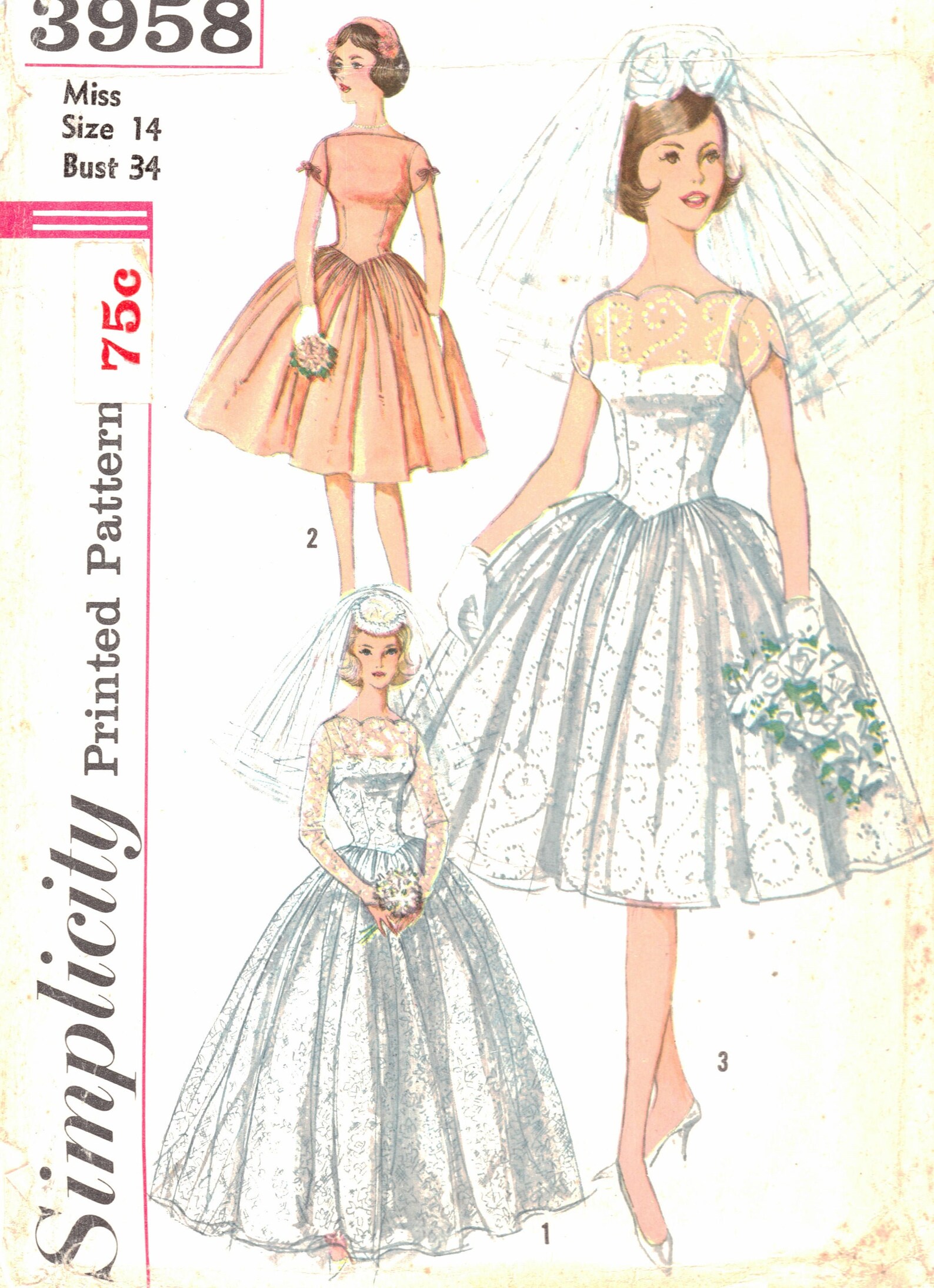 Vintage Wedding Dress paper pattern Etsy