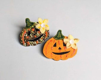 Pumpkin Hair Clip, Halloween Hair Clip