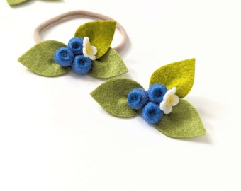Felt Blueberry Hair Clip, Blueberries Hair Clip, Blueberry Headband, Summer Fruit Hair Clip, Baby Hair Accessories