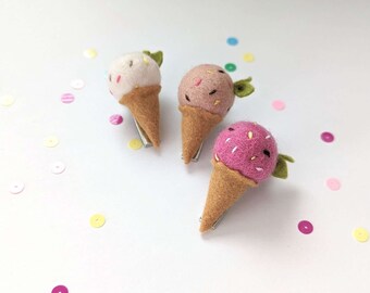 Ice Cream Hair Clip, Ice Cream Cone Hair Clip, Summer Hair Clip
