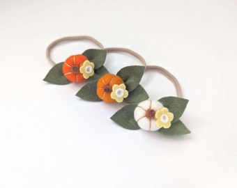 Felt Pumpkin Hair Nylon Headband,  Halloween Accessories, Baby Nylon Headband