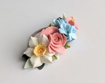 Felt Floral Rose Daffodil Narcissus Hydrangea  Baby Toddler Girl Headband, Floral headband, Baby Headband