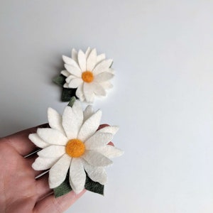 Felt Chamomile Hair Clip, Chamomile Baby Headband, Chamomile Clip, Toddler Hair Clip image 4