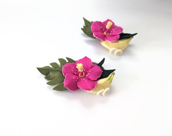Tropical Fruit Hibiscus Headband, Flower Headband, Hawaiian Headband