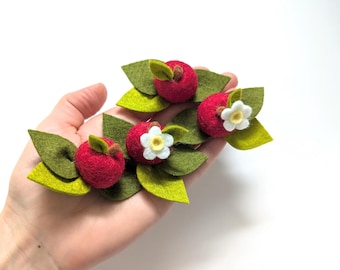 Apple Hair Clip, Apple Baby Headband, Back to Scholl Accessories, Back to School