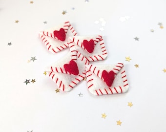 Valentine Hair Clip, Heart Envelope Hair Clip