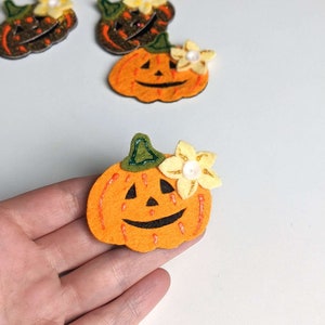 Pumpkin Hair Clip, Halloween Hair Clip Orange Hair Clip